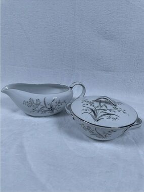 Vtg Wentworth Fine China CELESTE 7594 Creamer & Sugar Set (w/ Lid) Japan